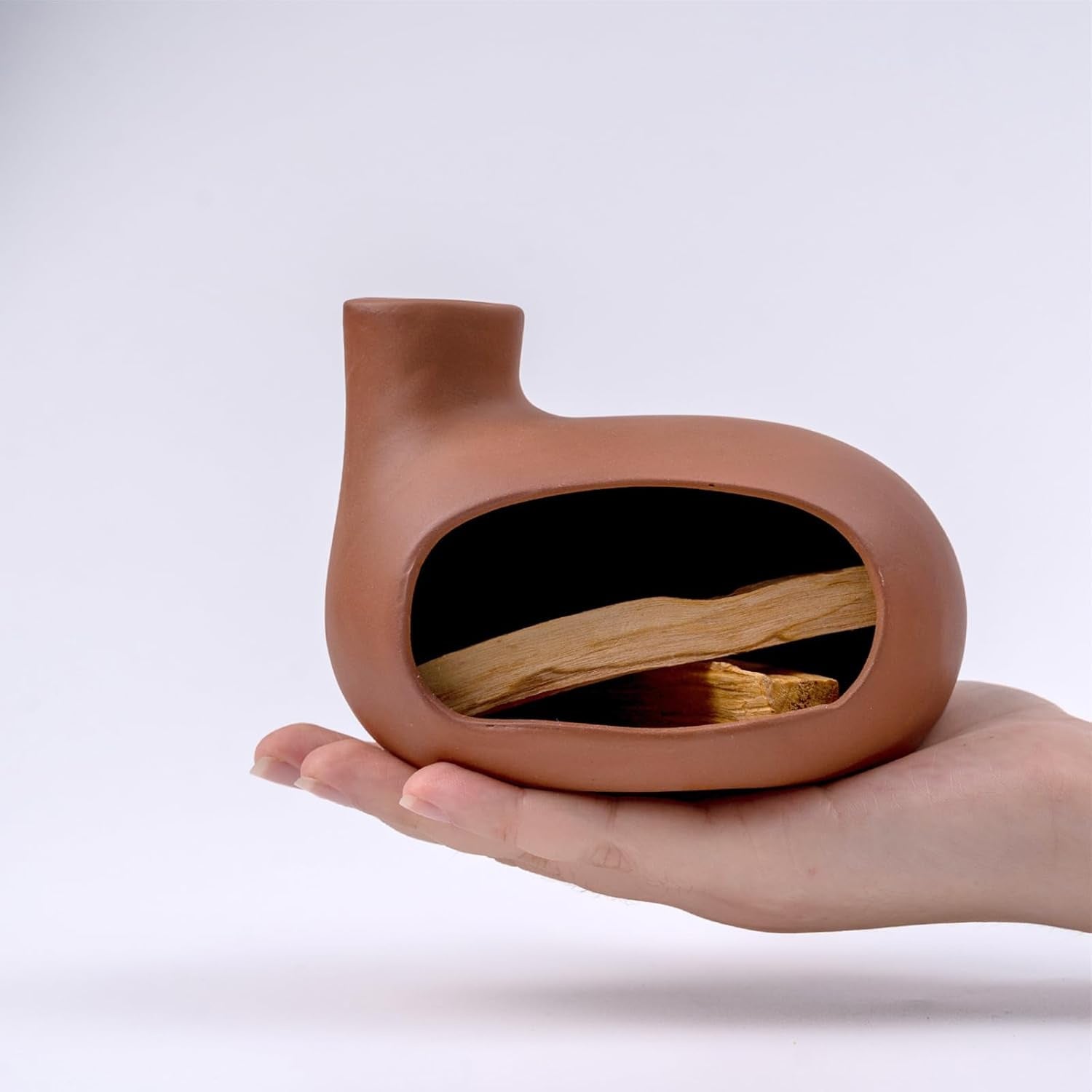 Ceramic Incense Burner with Palo Santo and Sage for Aromatherapy