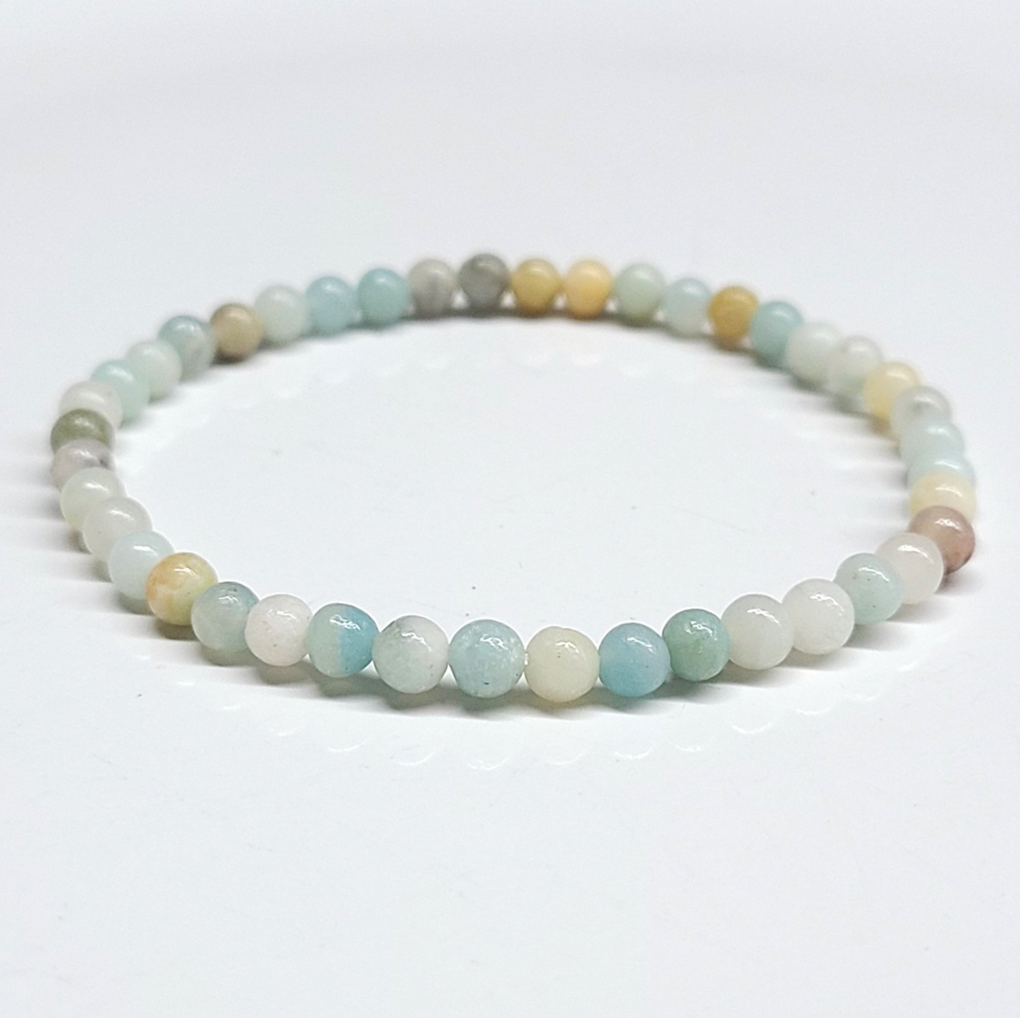 Amazonite (Matte) Round Bead Bracelet - Calming Truth