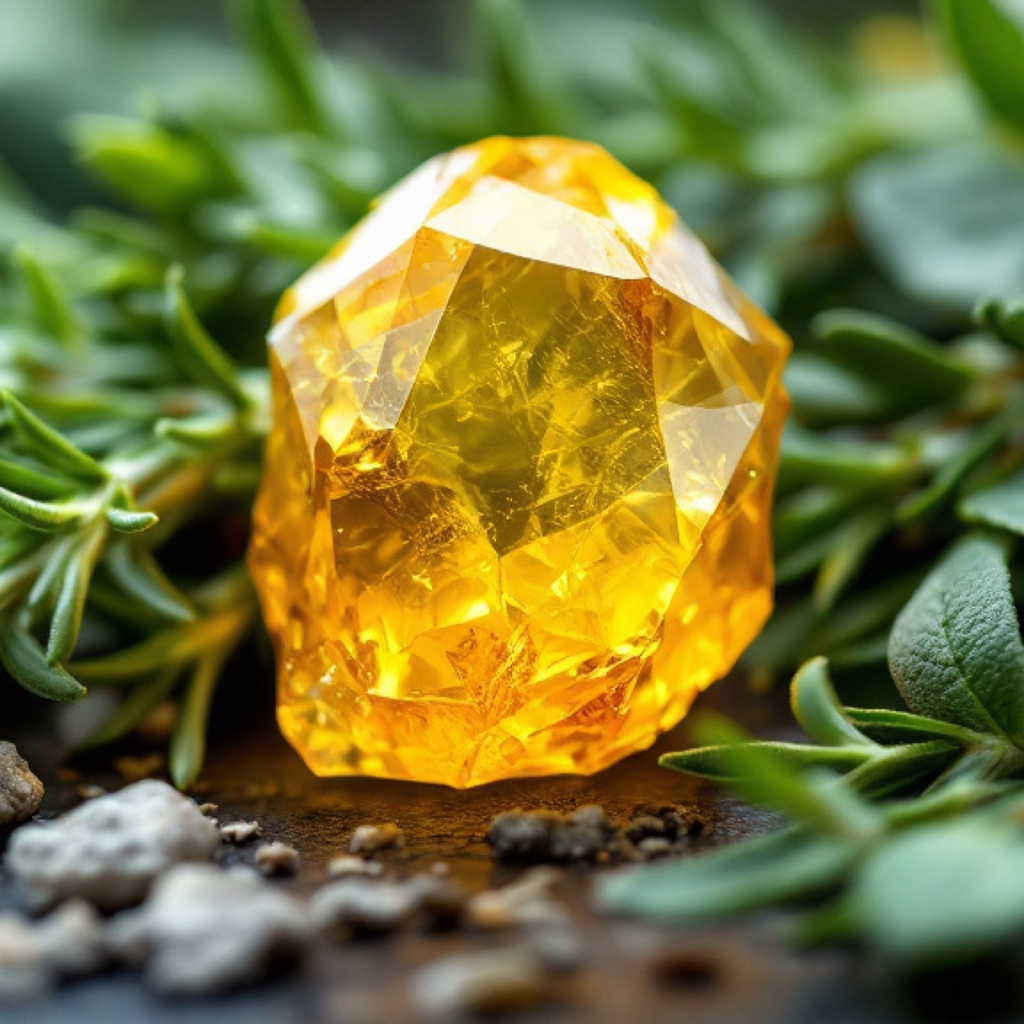 Solar Plexus Chakra Crystal Candle, 10oz